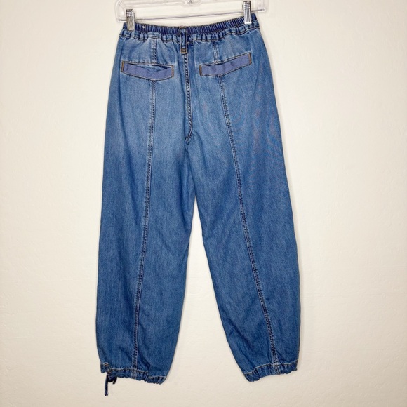 Anthropologie Pilcro Beach Cargo Mid-Rise Barrel Jeans Joggers Size 25 - Picture 6 of 10